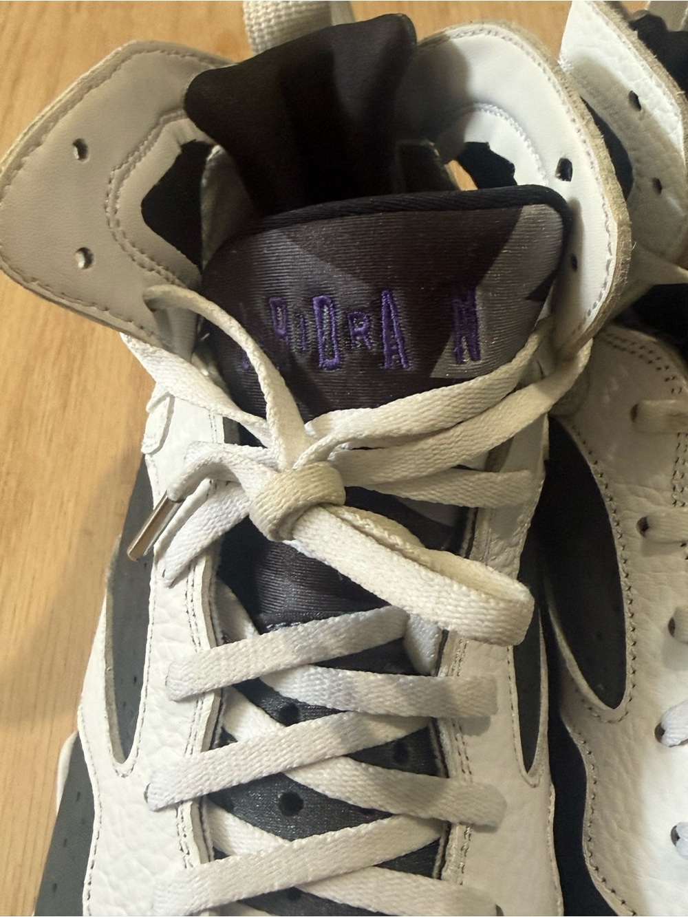 Mens Jordan 7 Flint White/Gray/Purple sneakers. - Picture 6 of 10